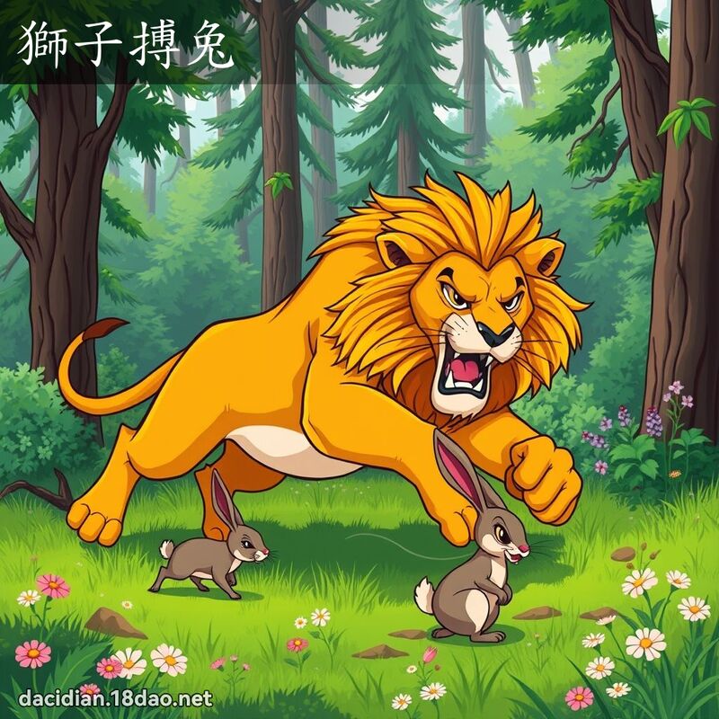 獅子搏兔 - 國語大辭典配圖