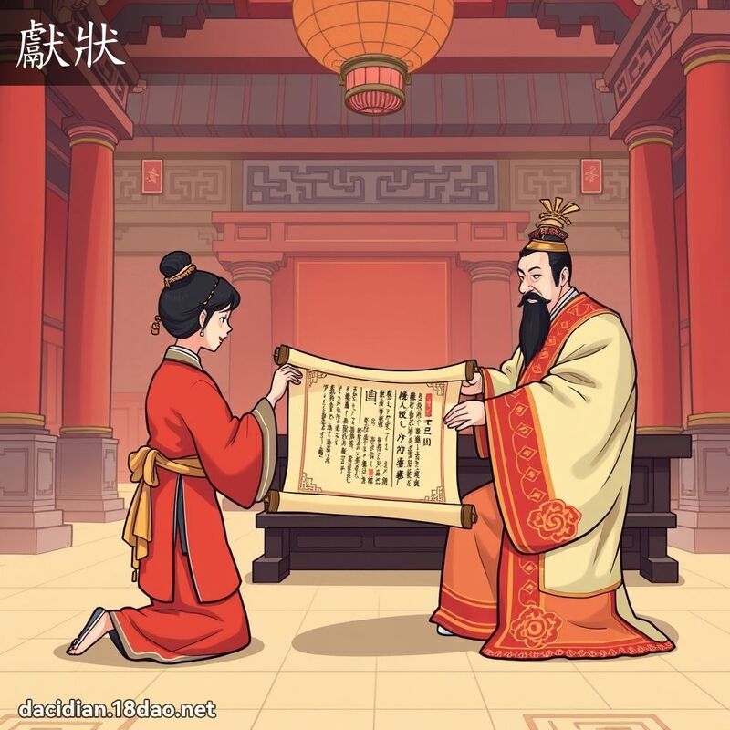 獻狀 - 國語大辭典配圖