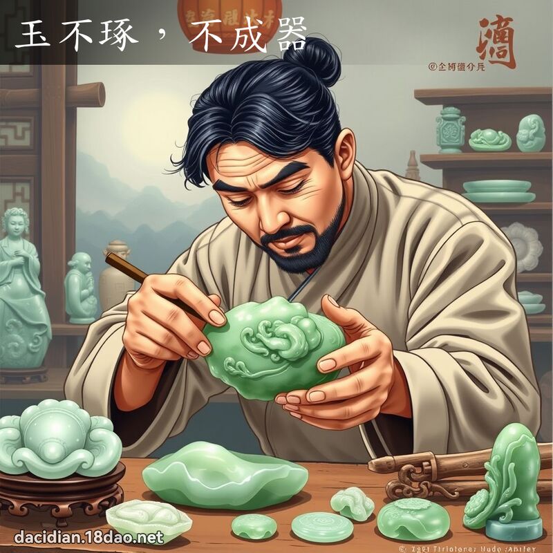 玉不琢，不成器 - 國語大辭典配圖