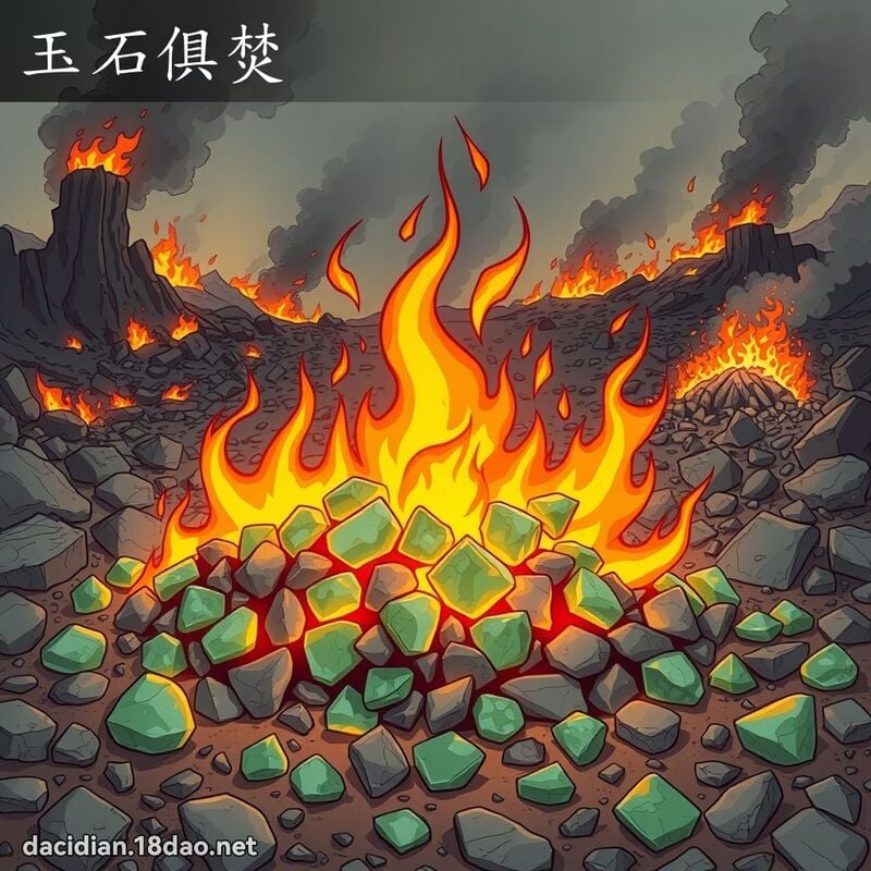 玉石俱焚 - 國語大辭典配圖