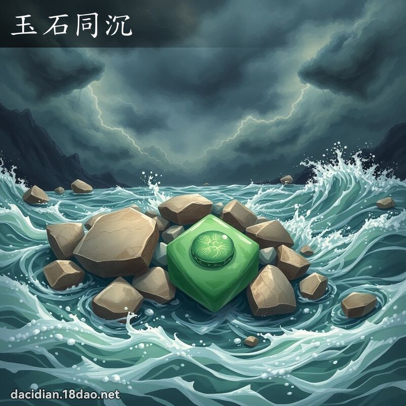 玉石同沉 - 国语大辞典配图