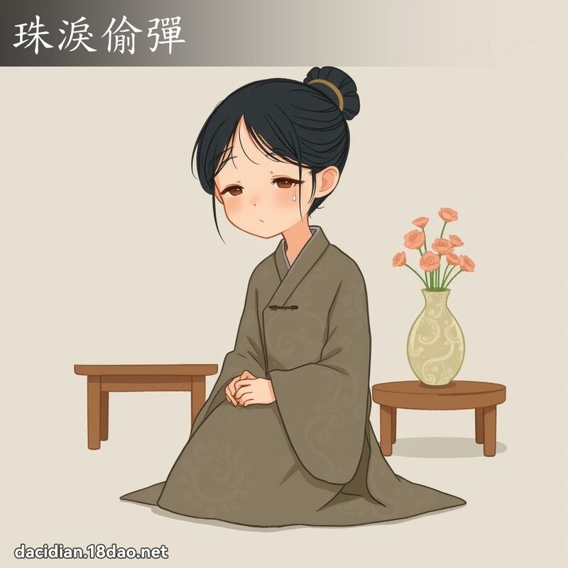 珠淚偷彈 - 國語大辭典配圖