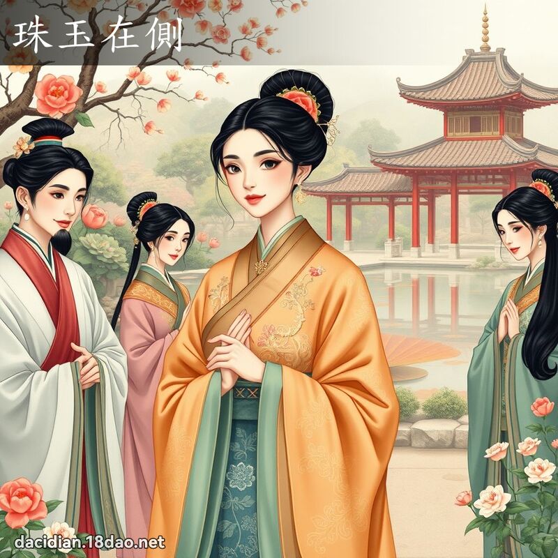 珠玉在側 - 國語大辭典配圖
