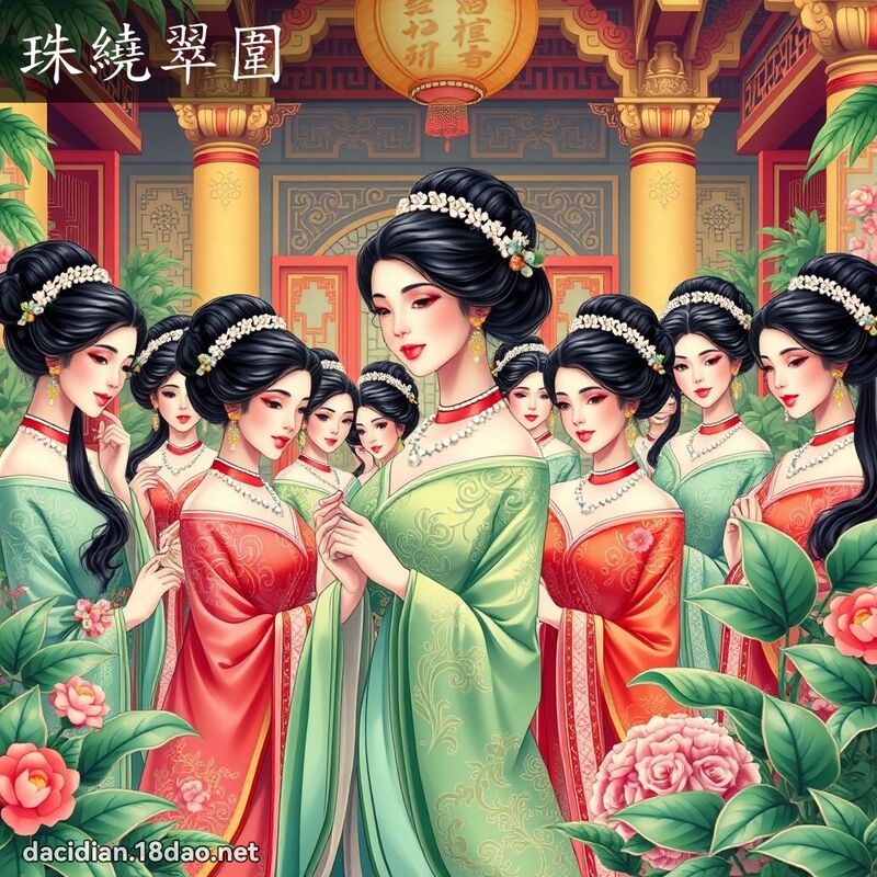 珠繞翠圍 - 國語大辭典配圖