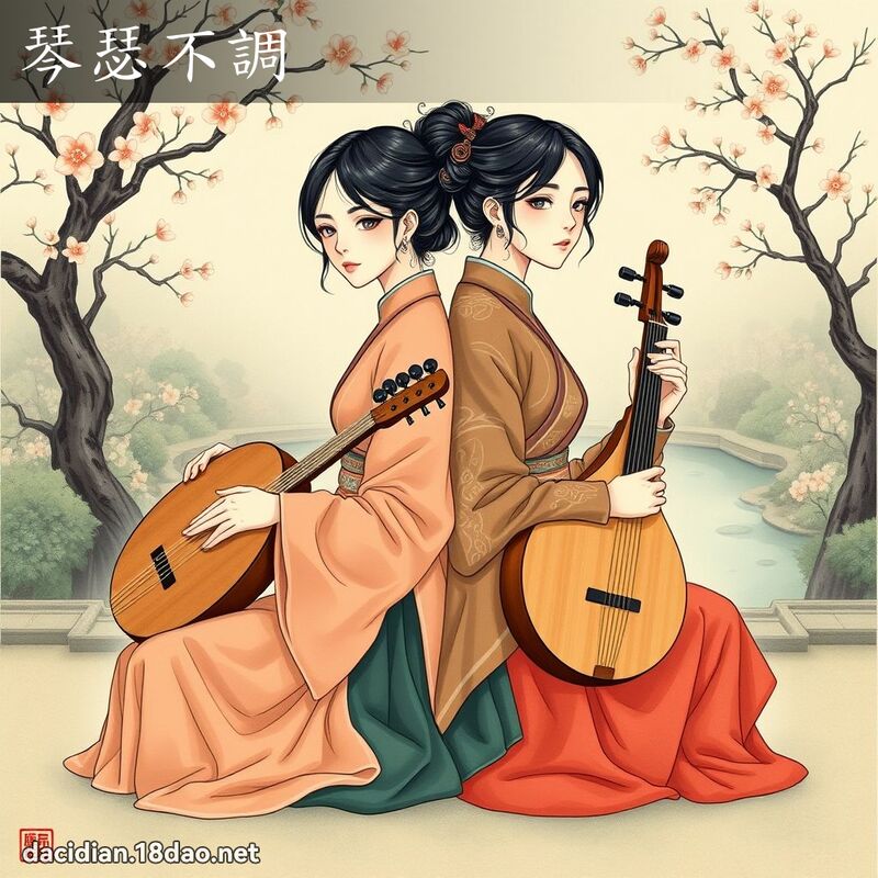 琴瑟不調 - 國語大辭典配圖