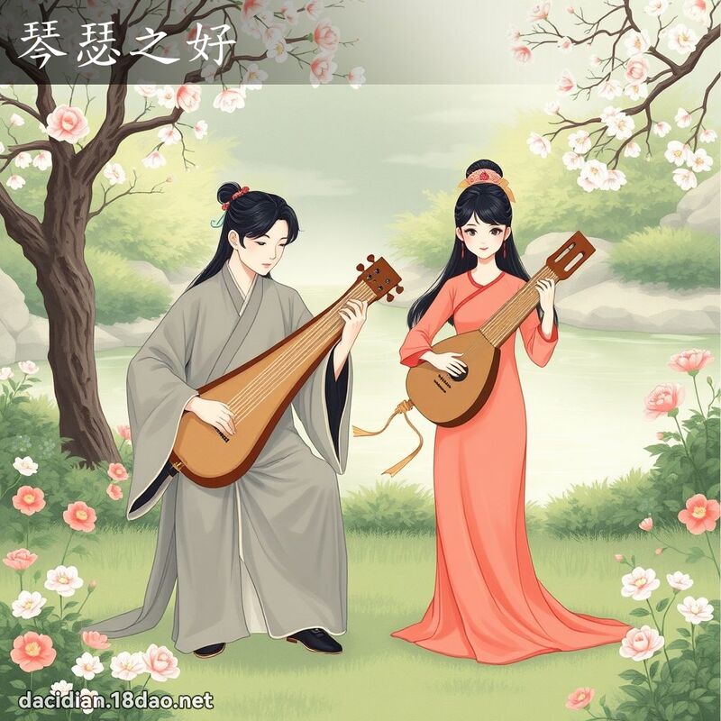 琴瑟之好 - 國語大辭典配圖