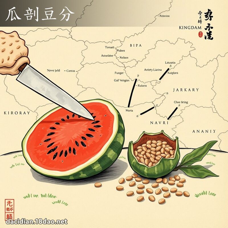 瓜剖豆分 - 国语大辞典配图