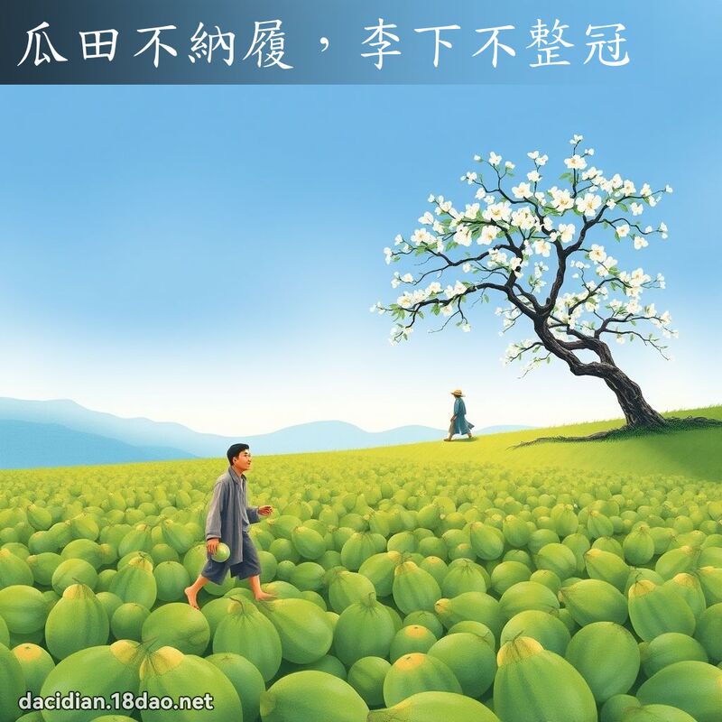 瓜田不纳履，李下不整冠 - 国语大辞典配图