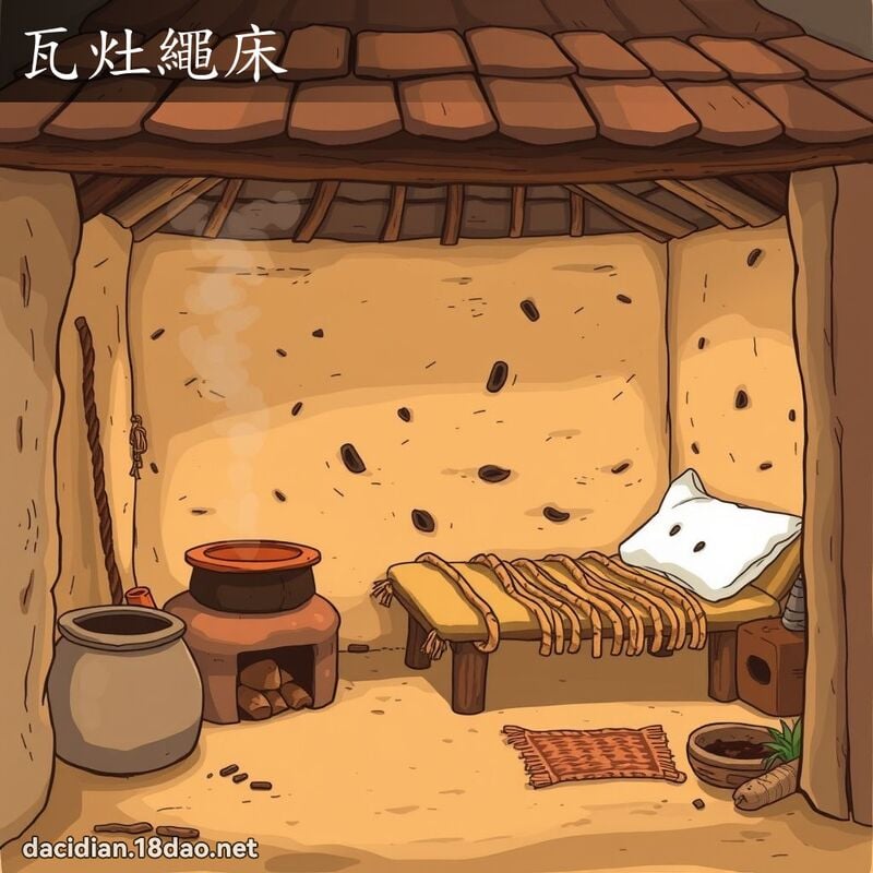 瓦灶繩床 - 國語大辭典配圖