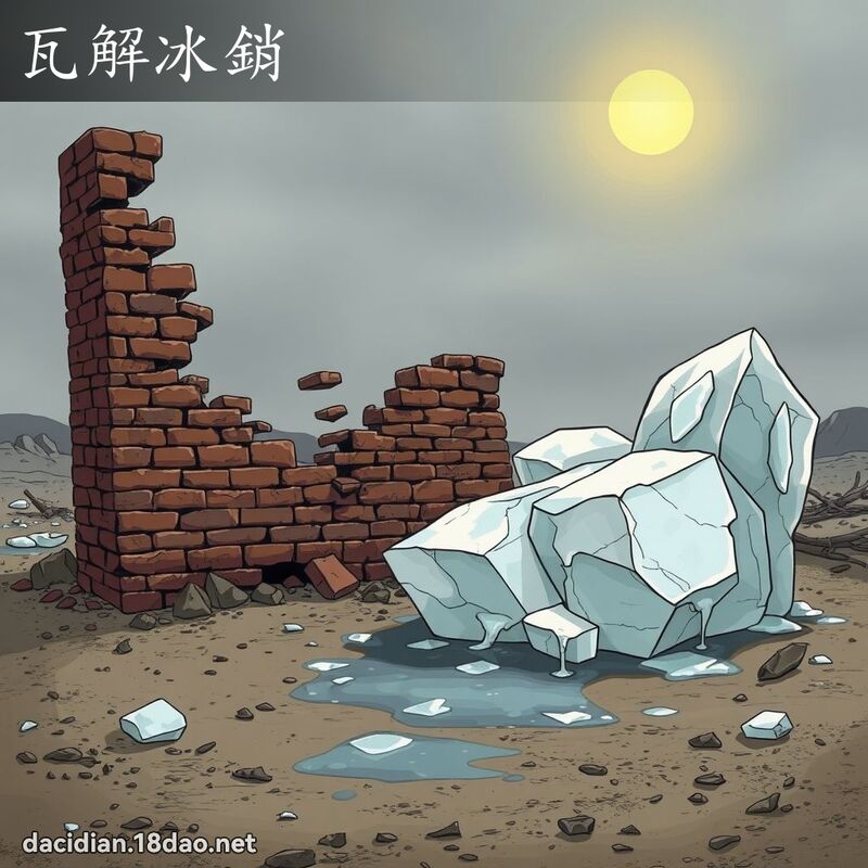 瓦解冰销 - 国语大辞典配图