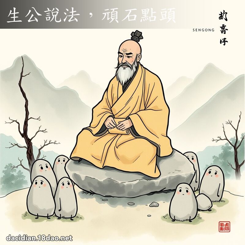 生公说法，顽石点头 - 国语大辞典配图