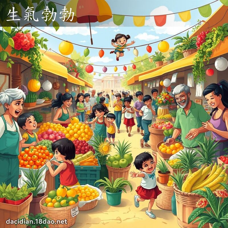 生氣勃勃 - 國語大辭典配圖