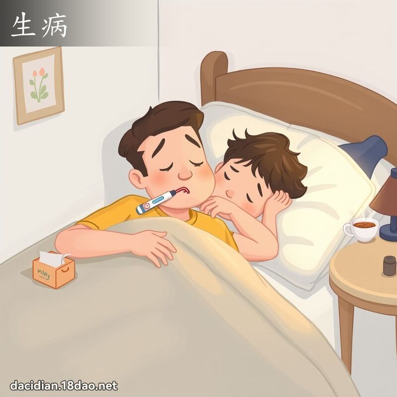 生病 - 國語大辭典配圖