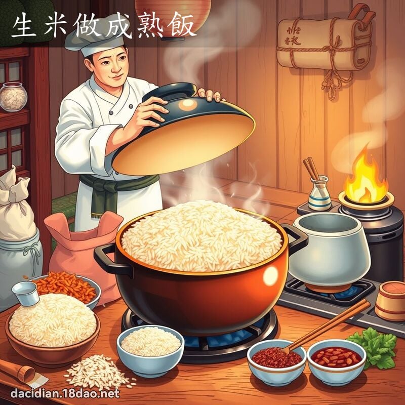 生米做成熟饭 - 国语大辞典配图
