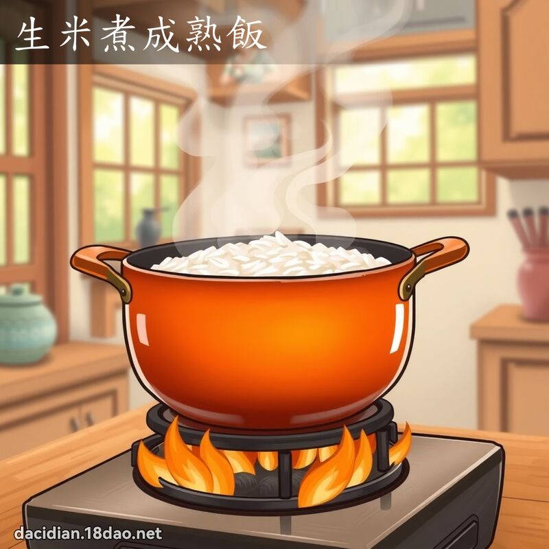生米煮成熟饭 - 国语大辞典配图