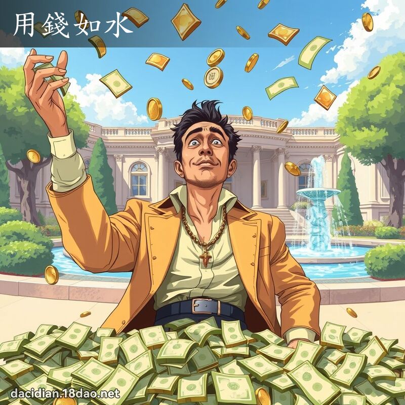 用钱如水 - 国语大辞典配图