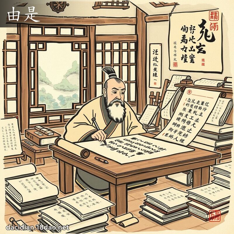 由是 - 國語大辭典配圖