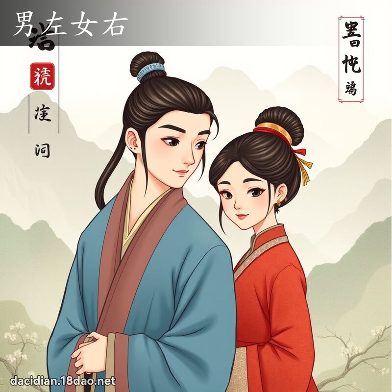 男左女右 - 国语大辞典配图