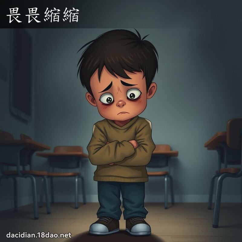 畏畏縮縮 - 國語大辭典配圖