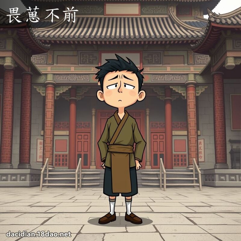 畏葸不前 - 国语大辞典配图