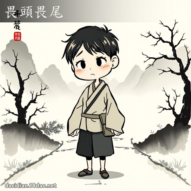 畏頭畏尾 - 國語大辭典配圖