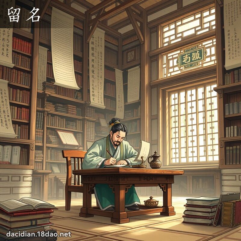 留名 - 國語大辭典配圖