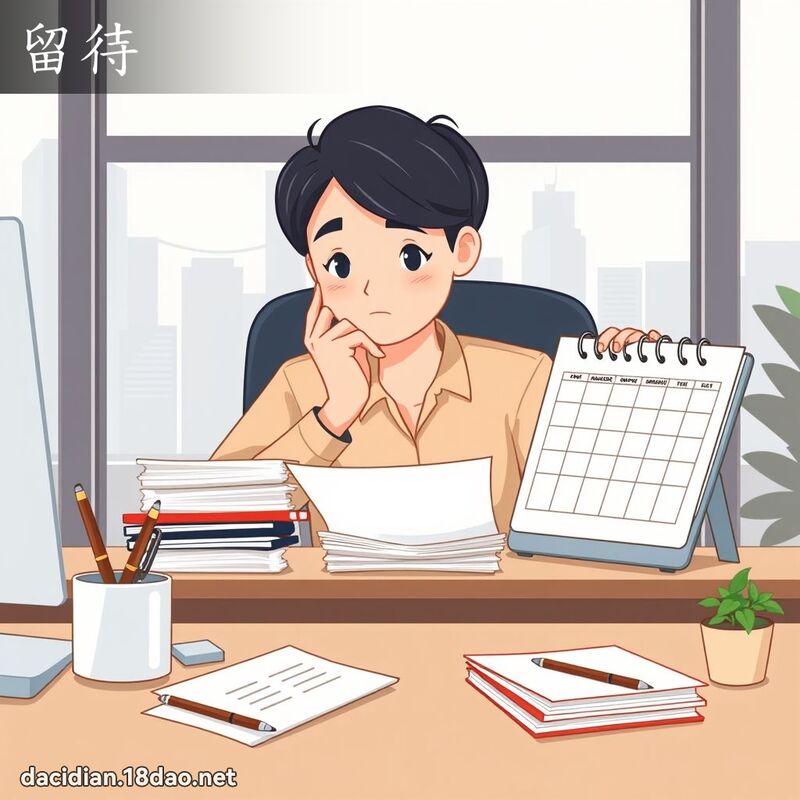 留待 - 国语大辞典配图