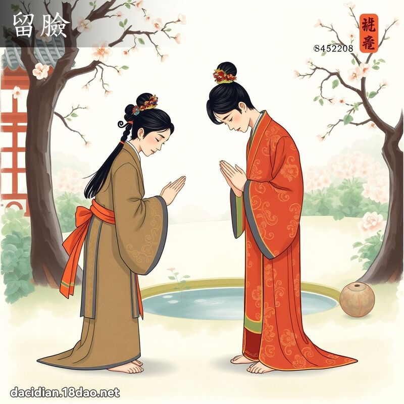 留臉 - 國語大辭典配圖