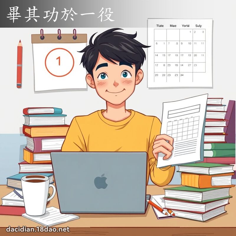 毕其功於一役 - 国语大辞典配图