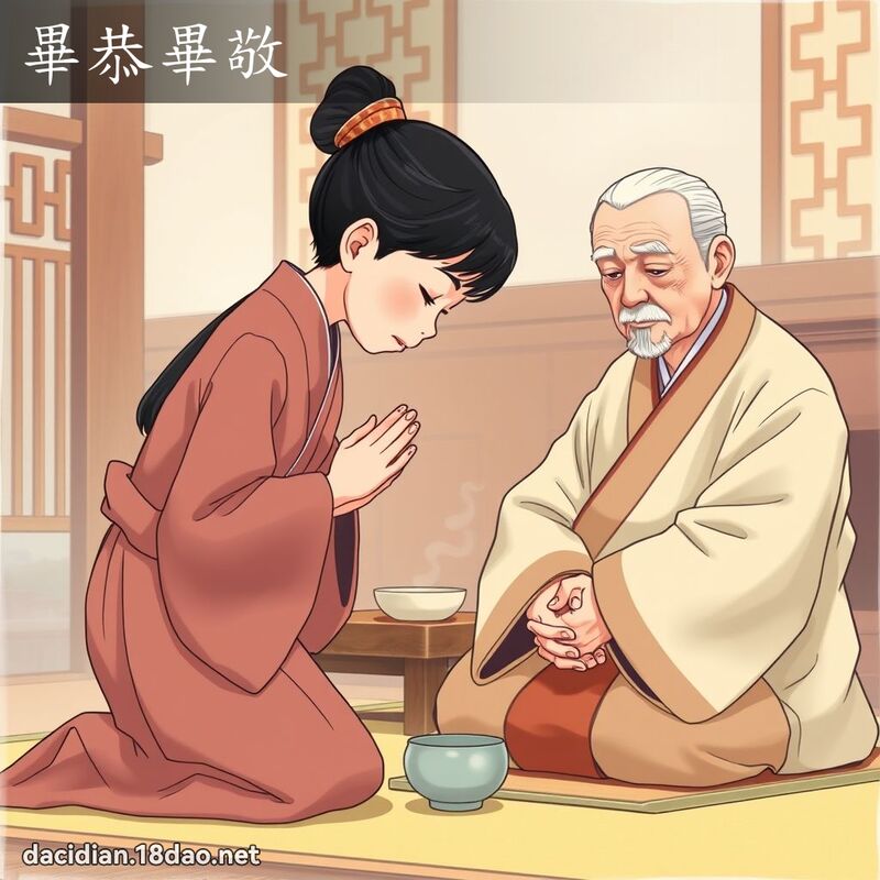 畢恭畢敬 - 國語大辭典配圖