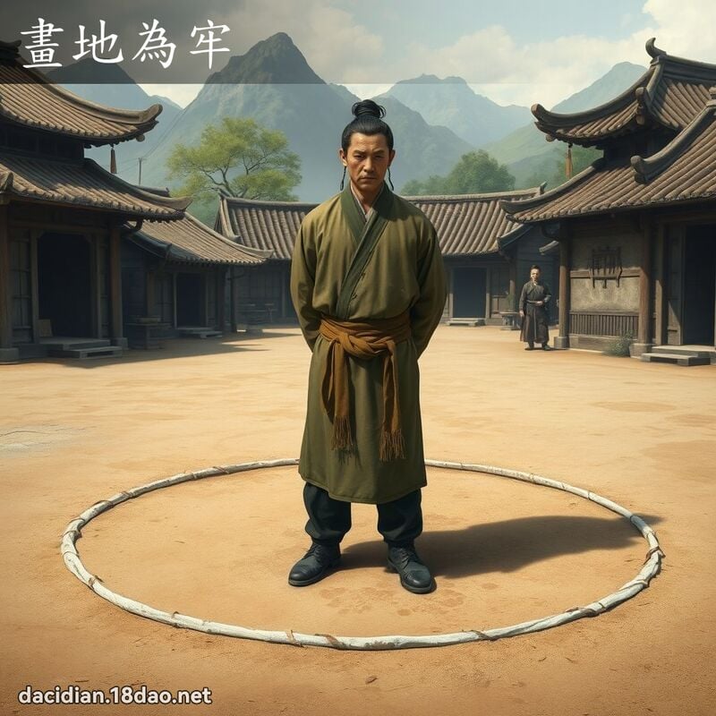 畫地為牢 - 國語大辭典配圖