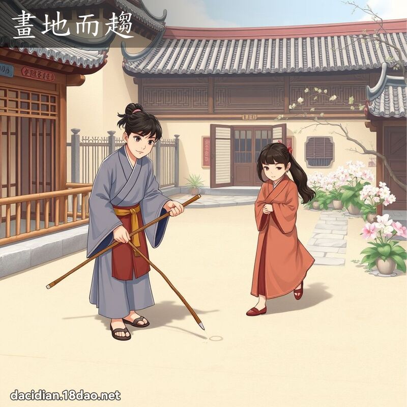 畫地而趨 - 國語大辭典配圖