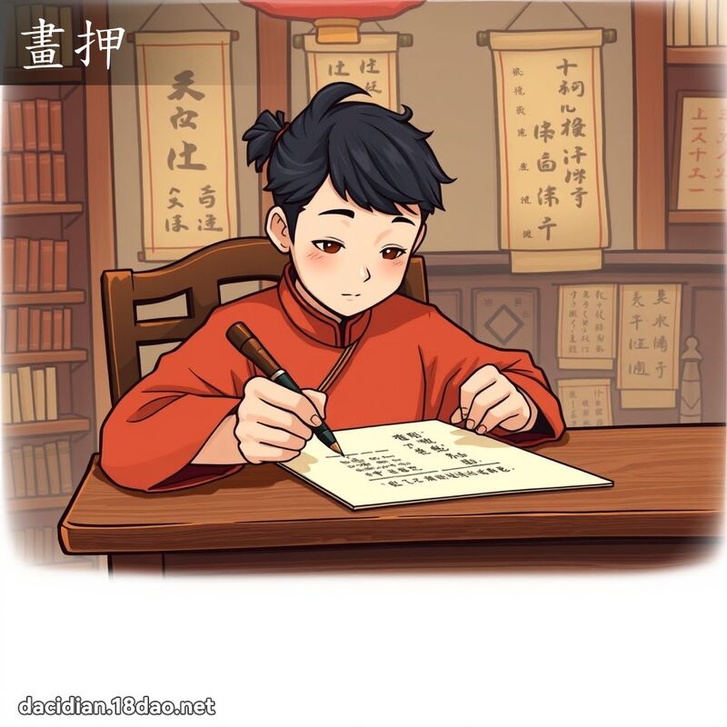 畫押 - 國語大辭典配圖
