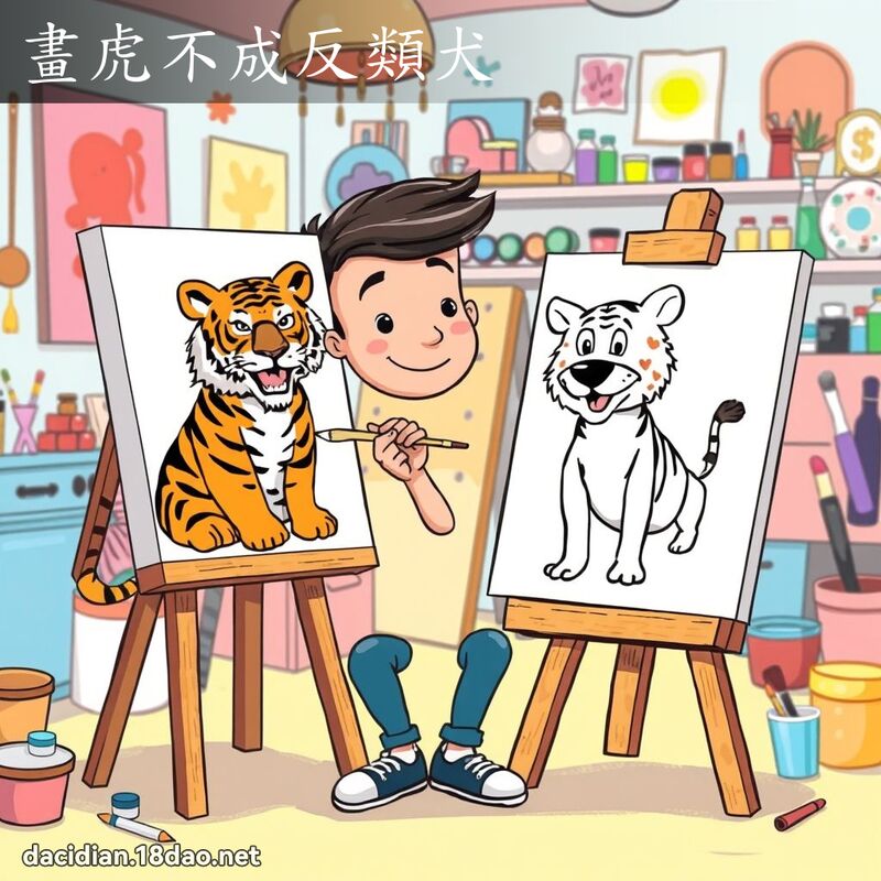 畫虎不成反類犬 - 國語大辭典配圖