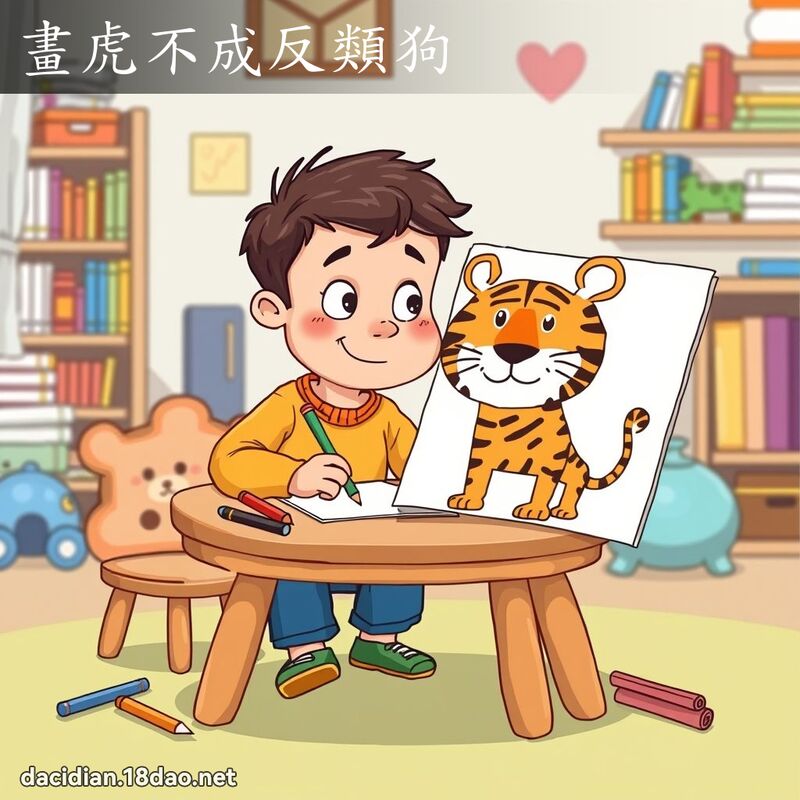 畫虎不成反類狗 - 國語大辭典配圖
