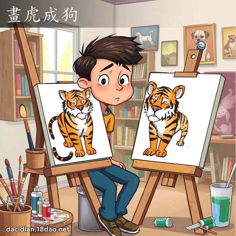 畫虎成狗 - 國語大辭典配圖