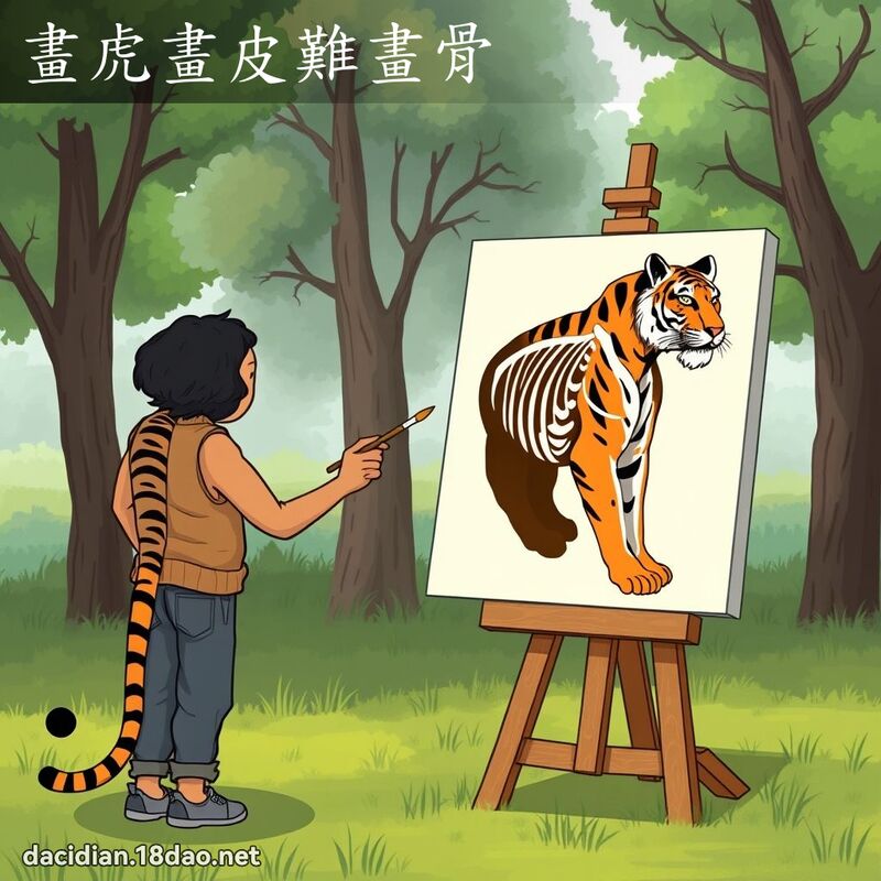 畫虎畫皮難畫骨 - 國語大辭典配圖