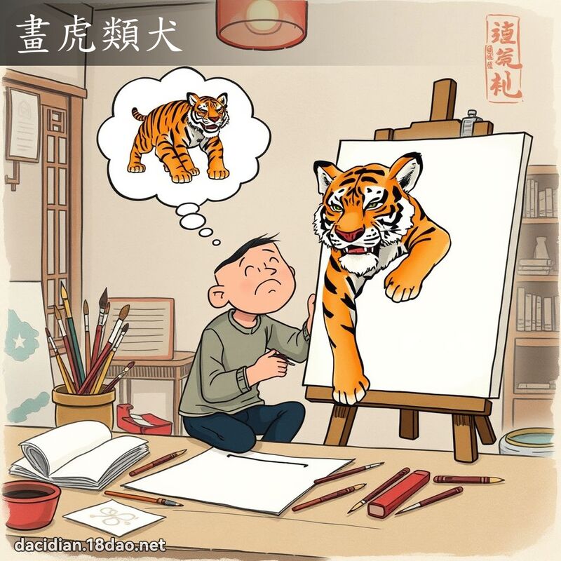 畫虎類犬 - 國語大辭典配圖