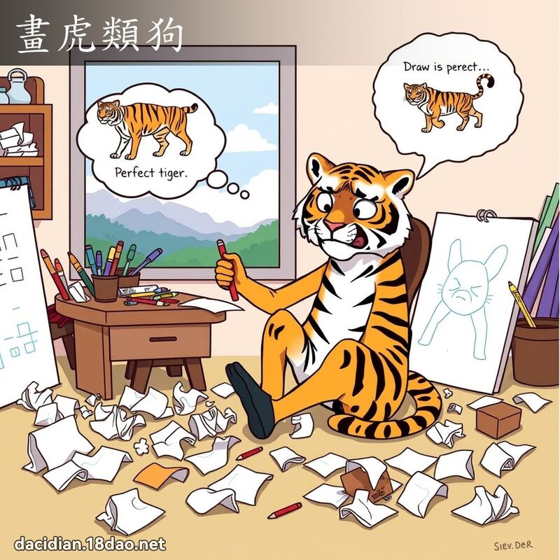 畫虎類狗 - 國語大辭典配圖