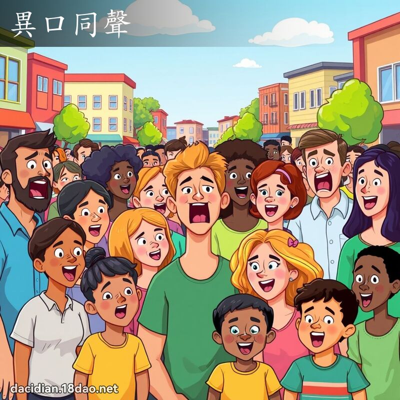 异口同声 - 国语大辞典配图