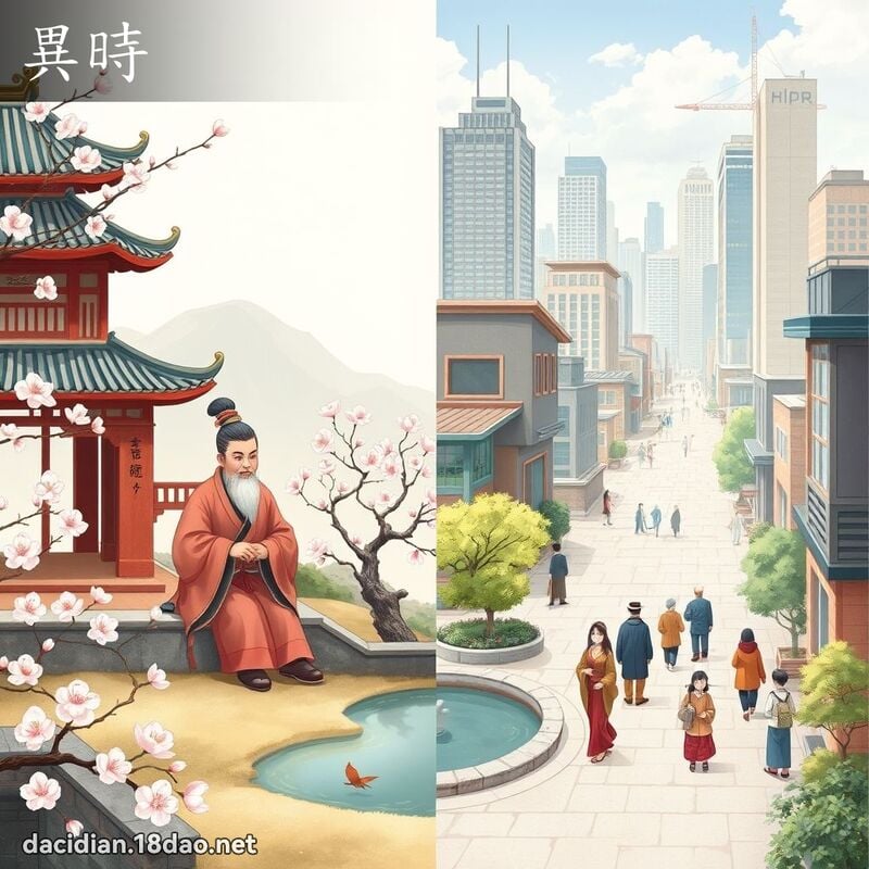 异时 - 国语大辞典配图