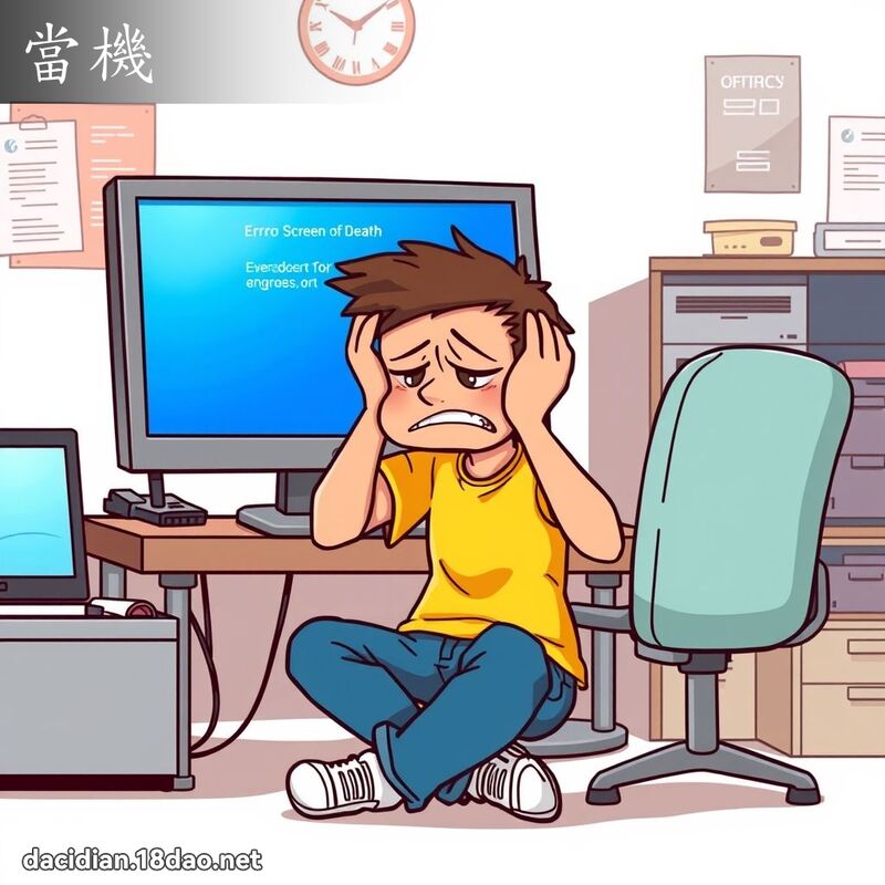 当机 - 国语大辞典配图