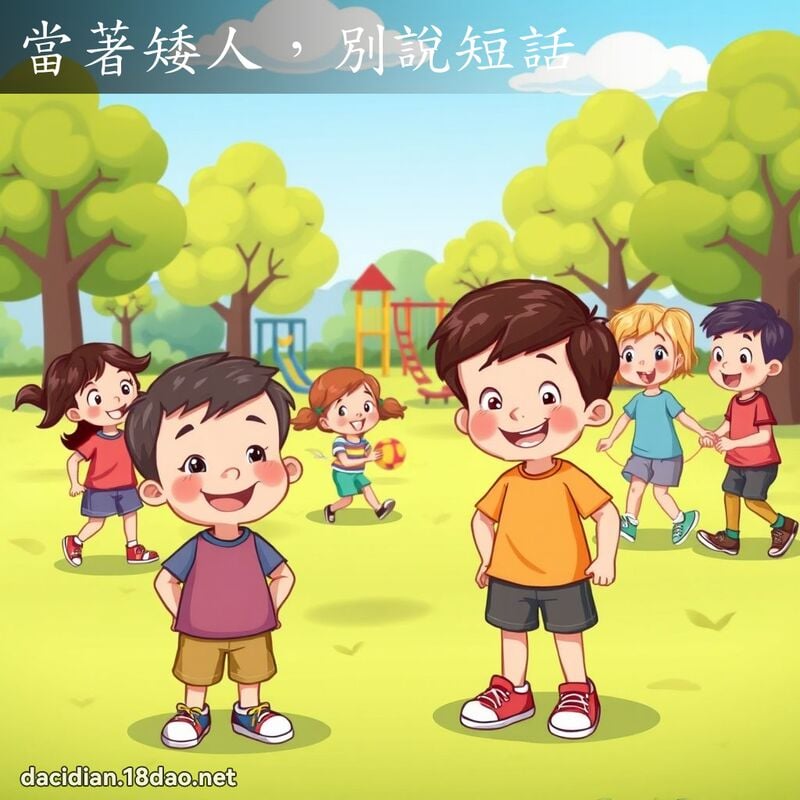 当著矮人，別说短话 - 国语大辞典配图