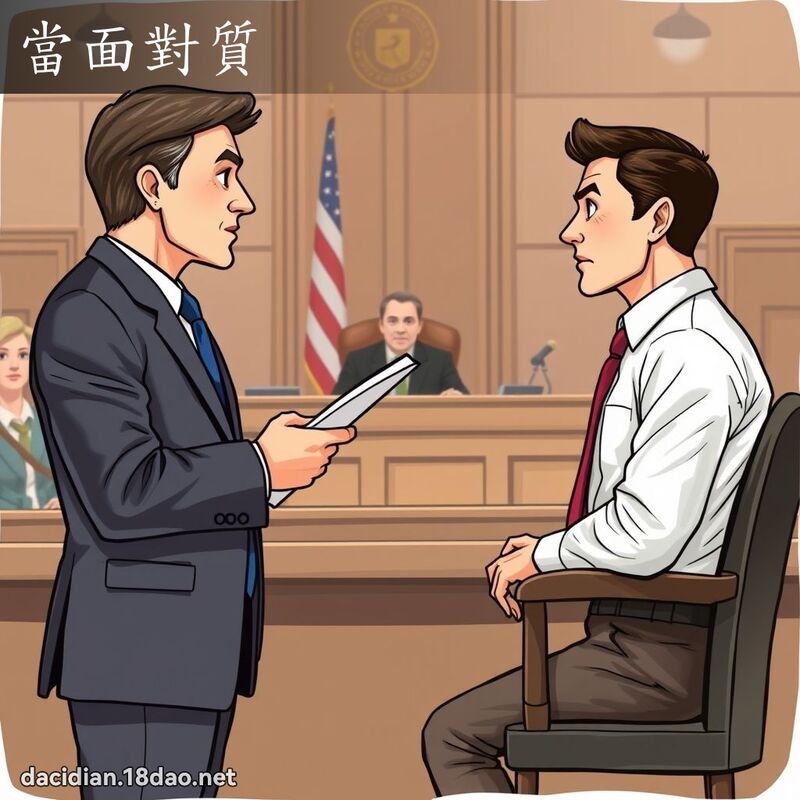 当面对质 - 国语大辞典配图