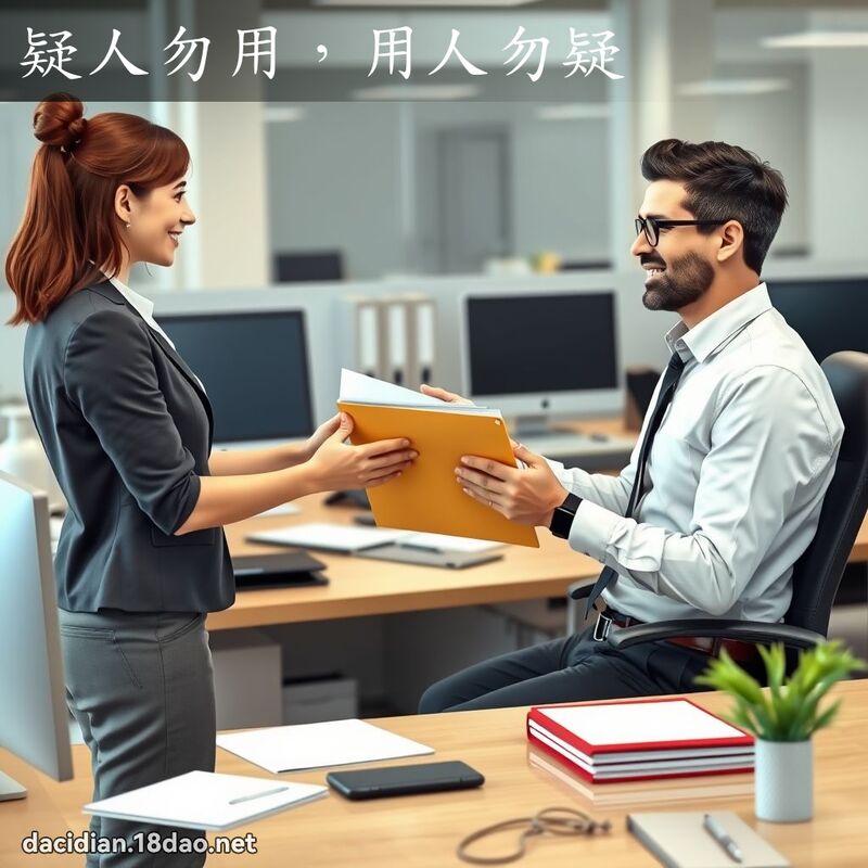 疑人勿用，用人勿疑 - 国语大辞典配图