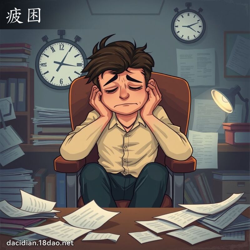 疲困 - 國語大辭典配圖