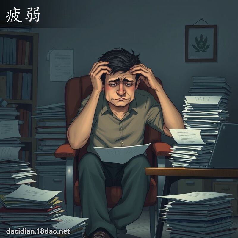 疲弱 - 國語大辭典配圖