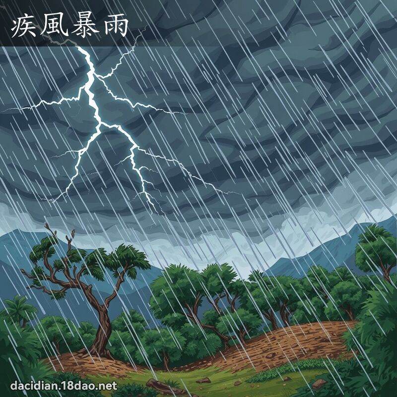 疾風暴雨 - 國語大辭典配圖