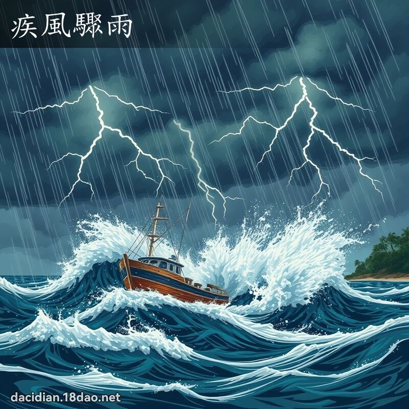 疾風驟雨 - 國語大辭典配圖