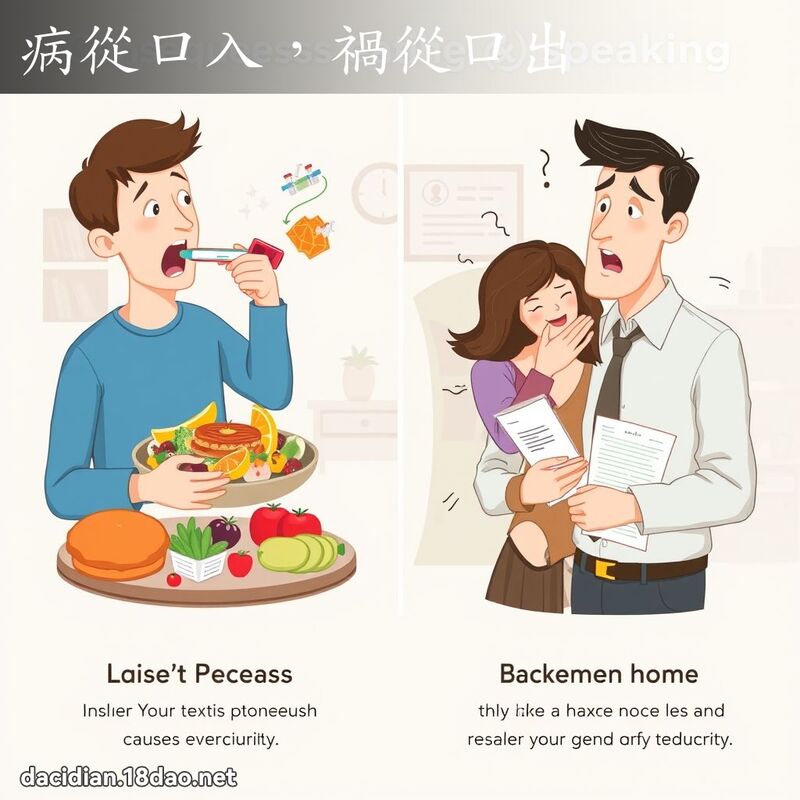 病从口入，祸从口出 - 国语大辞典配图